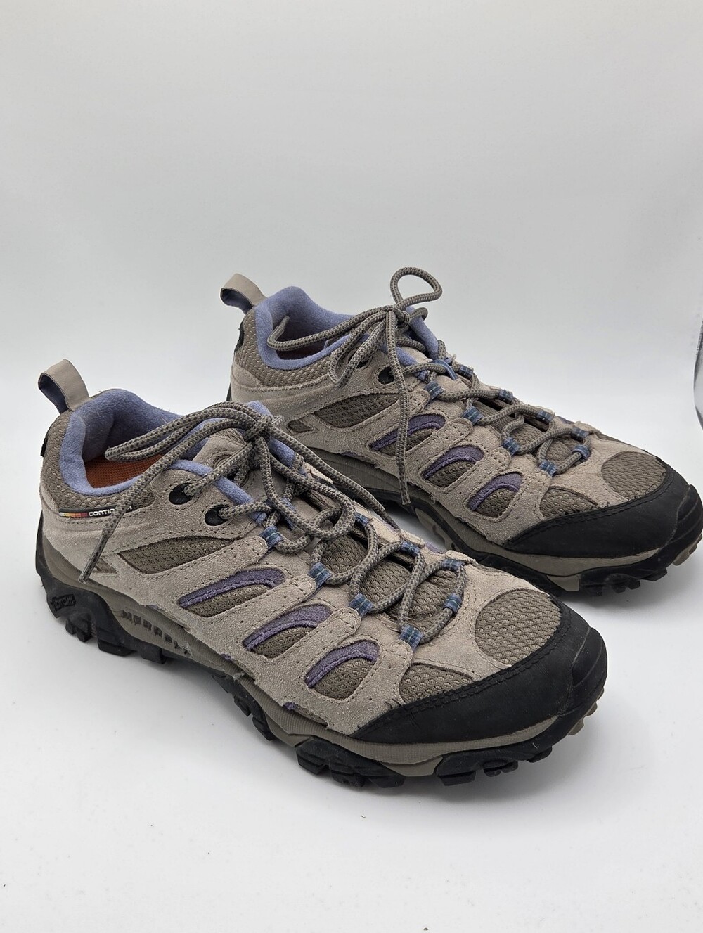 Merrell Moab Ventilator Hiking Shoe Vibram Aluminum Gray / Marlin Blue Womens 10